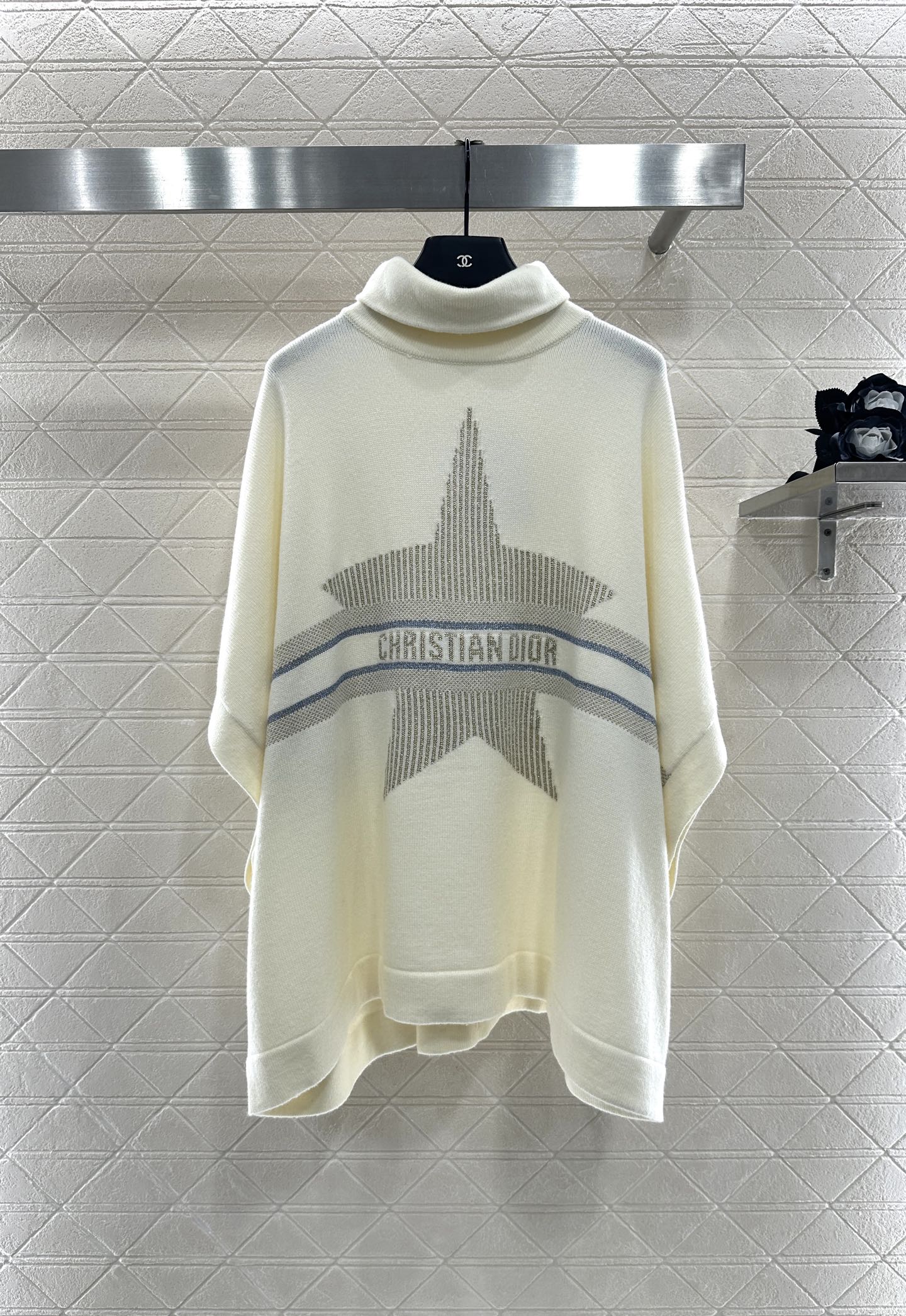 25fw new lapel high collar wool knitted cape