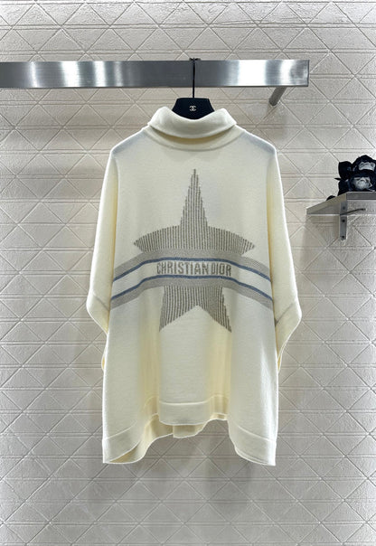 25fw new lapel high collar wool knitted cape