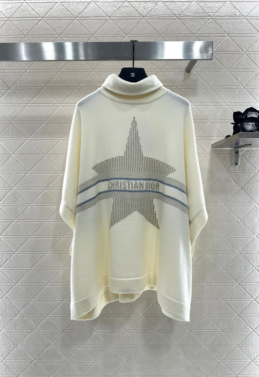 25fw new lapel high collar wool knitted cape