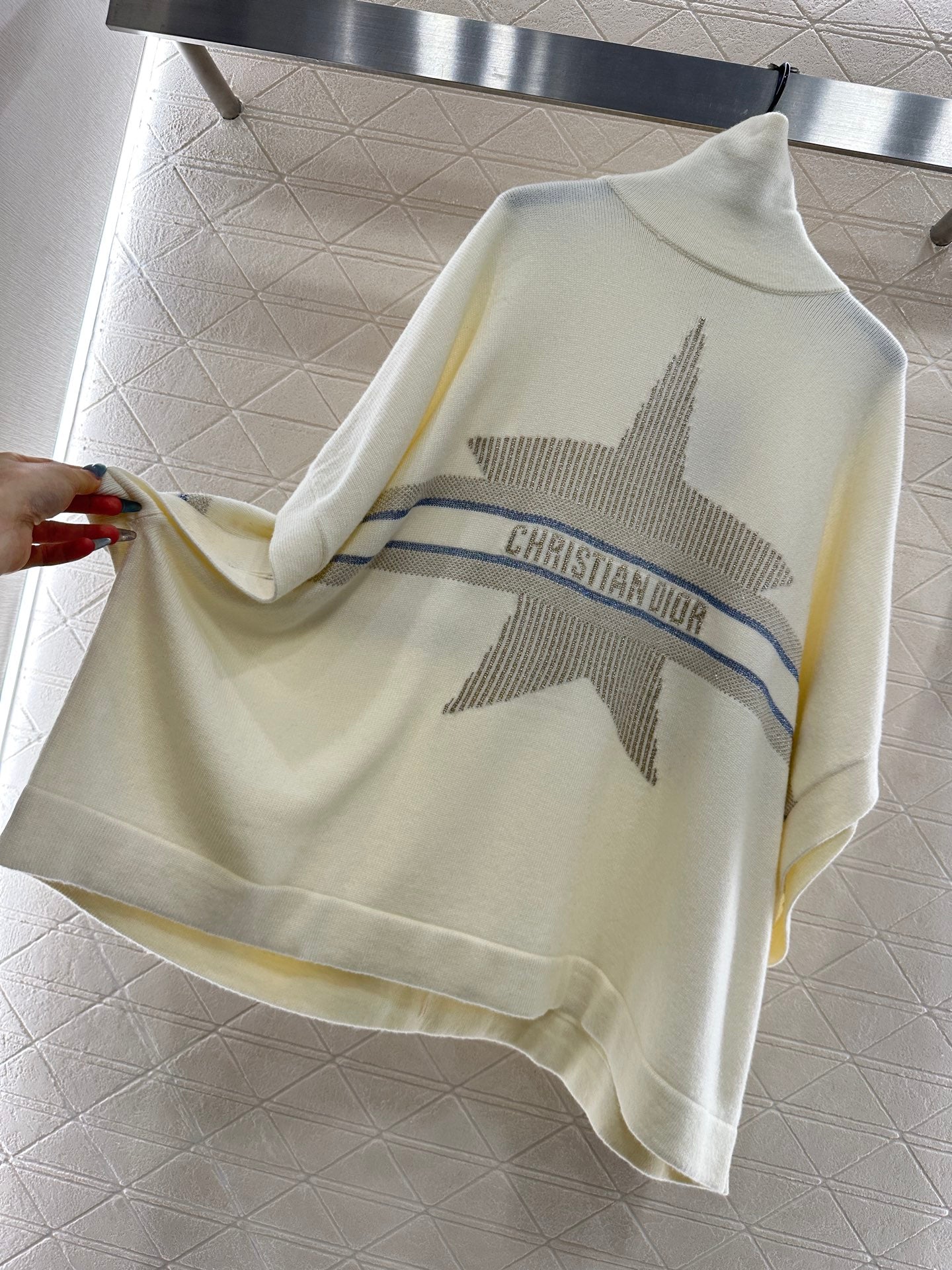 25fw new lapel high collar wool knitted cape