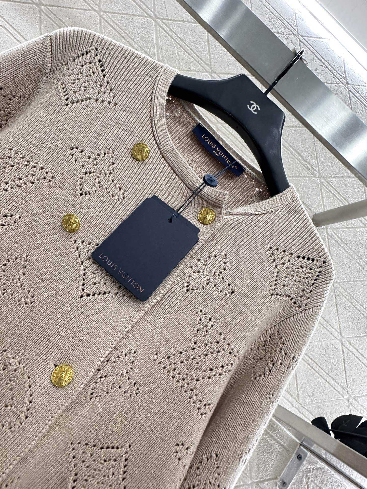 25fw new hollow wool knitted cardigan pleated skirt suit