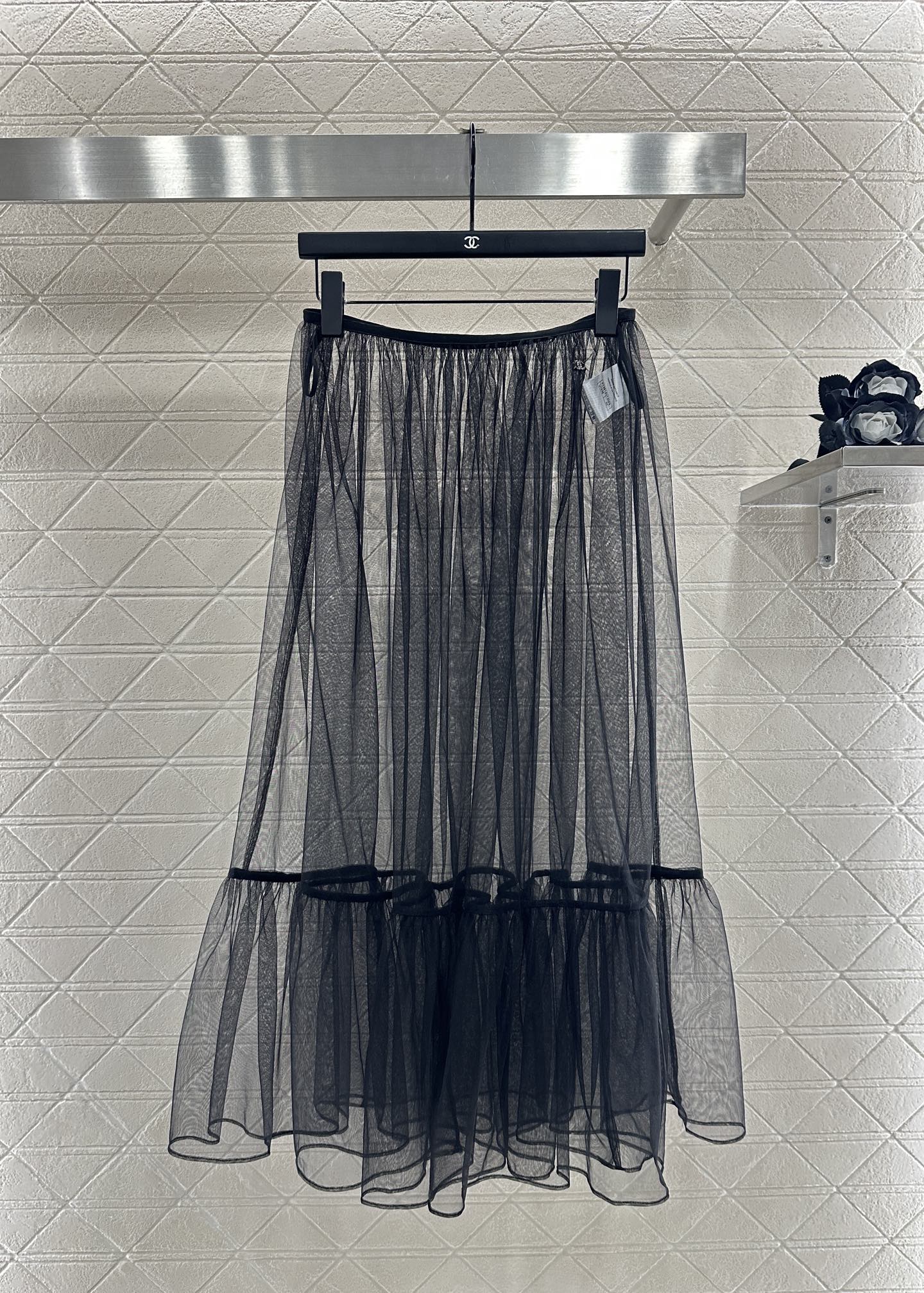 25fw new high waist transparent cake tulle skirt