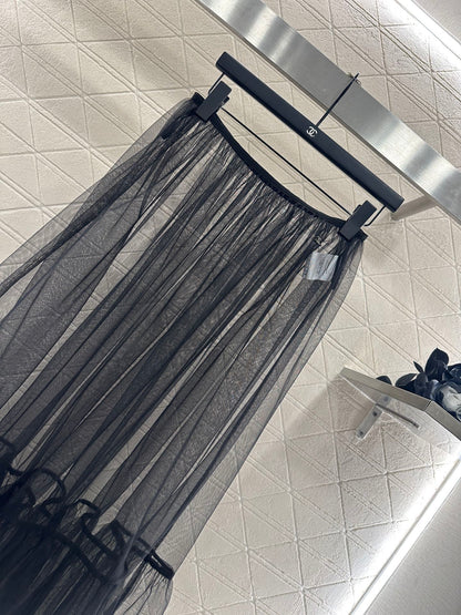 25fw new high waist transparent cake tulle skirt