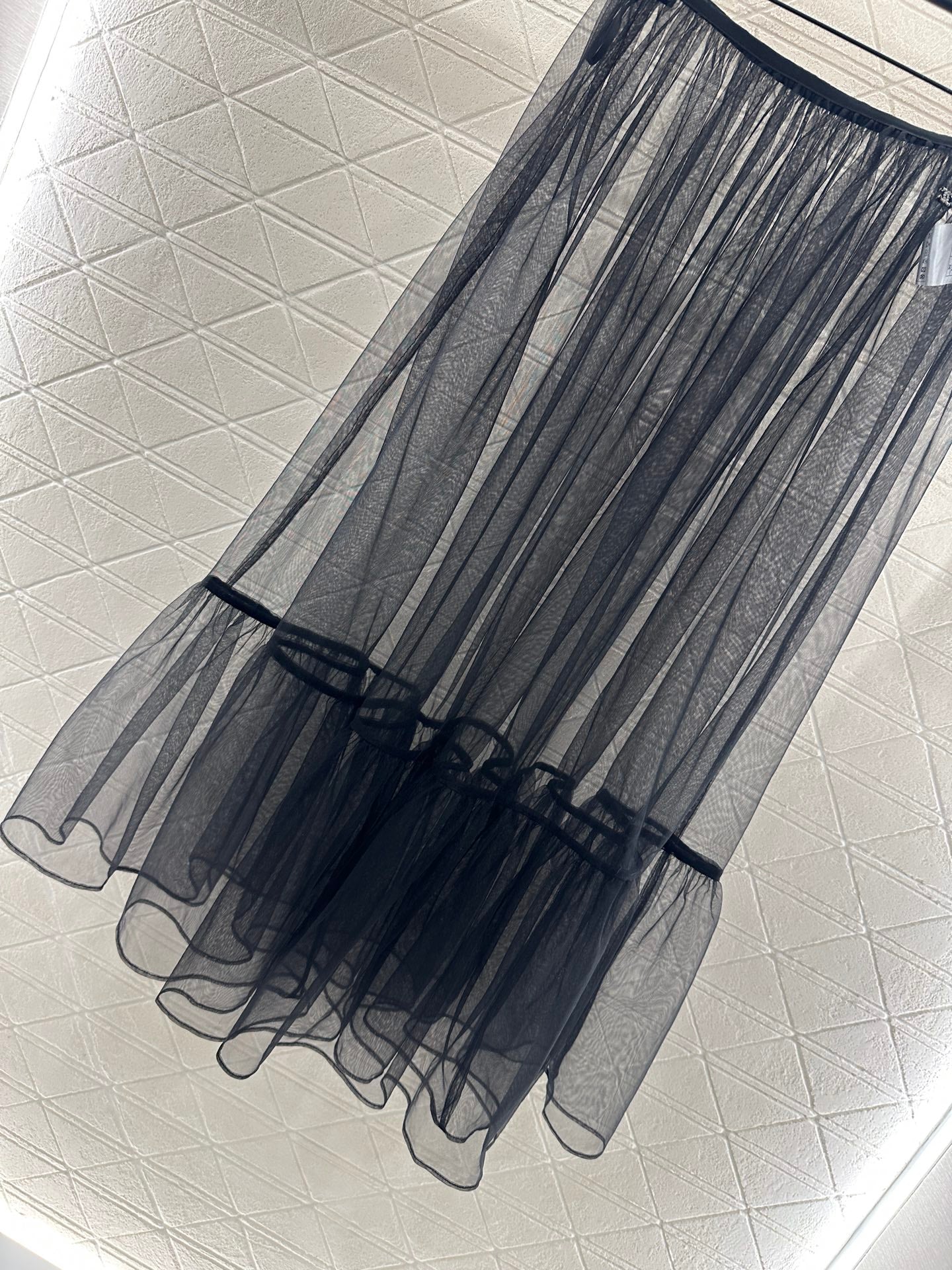 25fw new high waist transparent cake tulle skirt