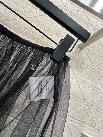 25fw new high waist transparent cake tulle skirt