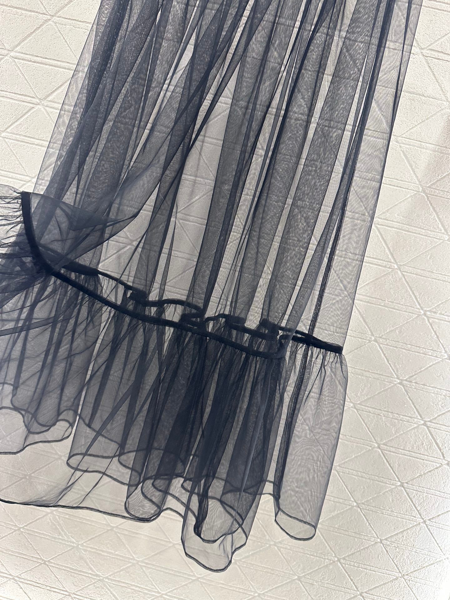 25fw new high waist transparent cake tulle skirt