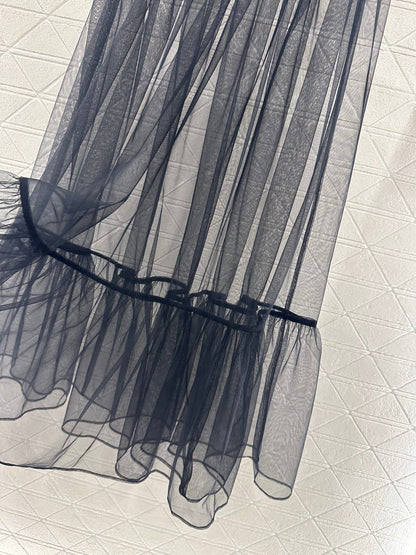 25fw new high waist transparent cake tulle skirt