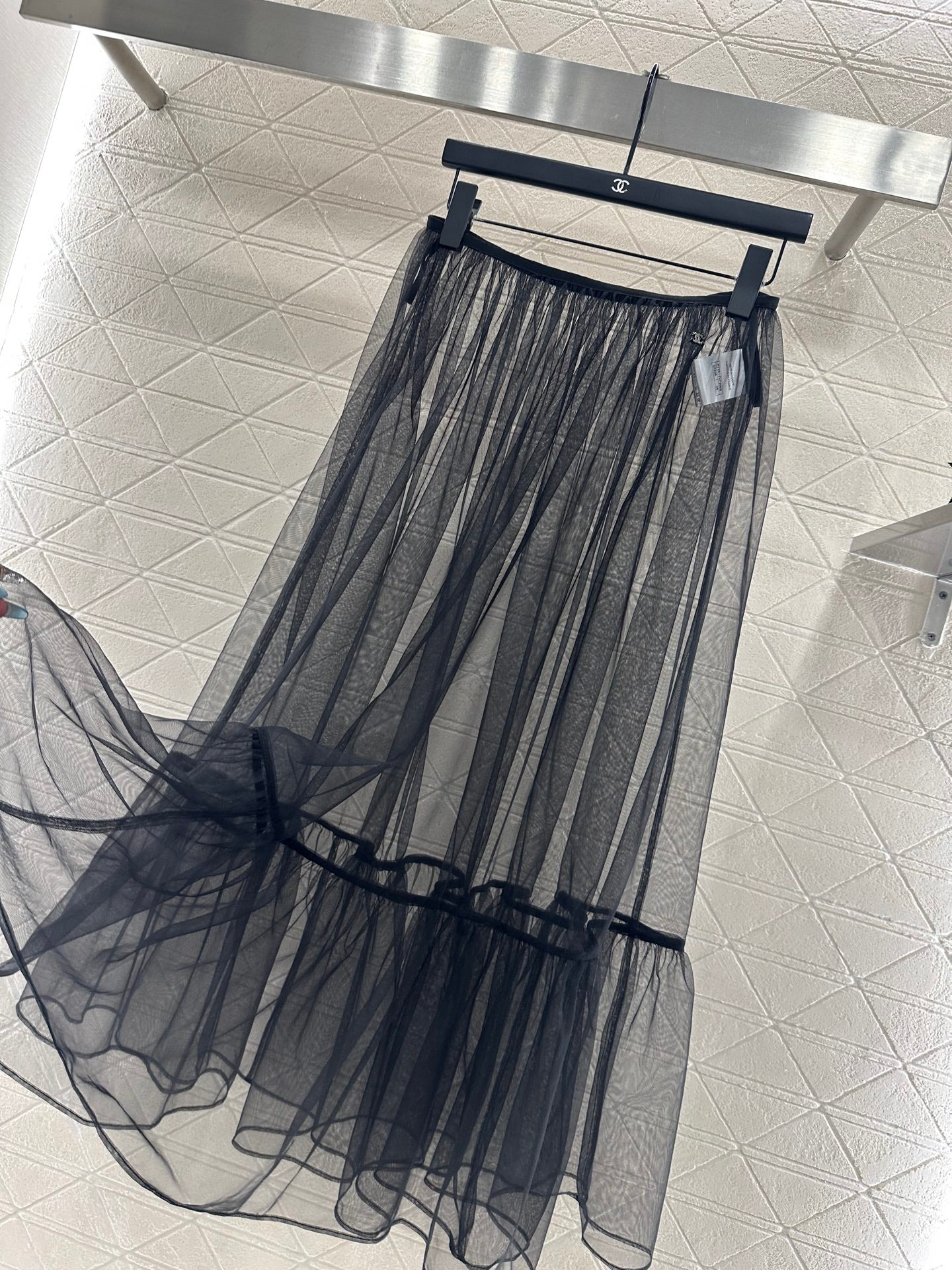 25fw new high waist transparent cake tulle skirt