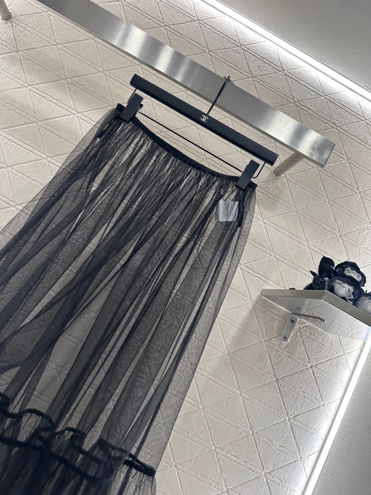 25fw new high waist transparent cake tulle skirt