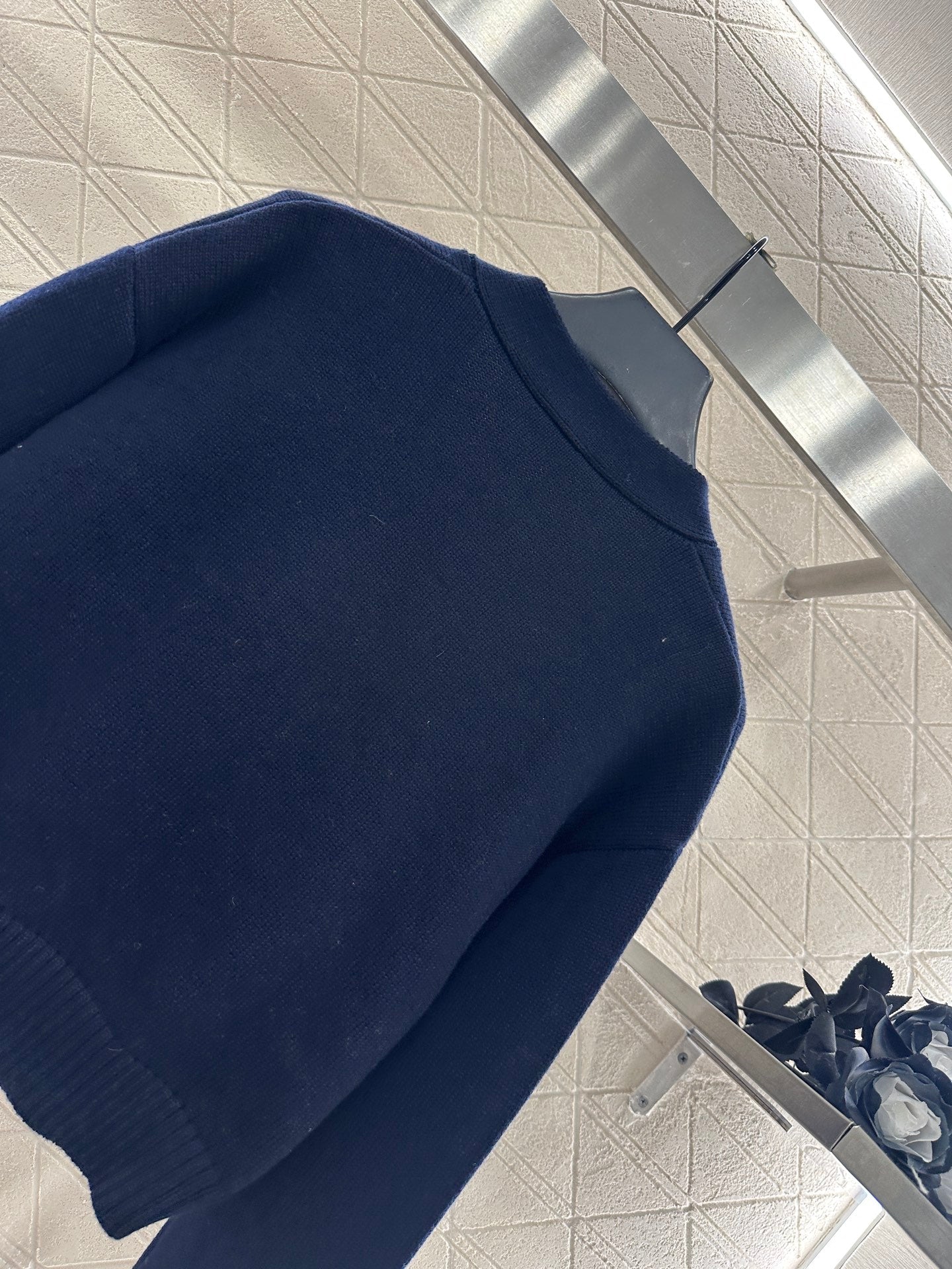 25fw new double C heart letter wool knitted cardigan