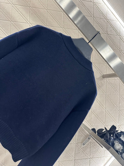 25fw new double C heart letter wool knitted cardigan