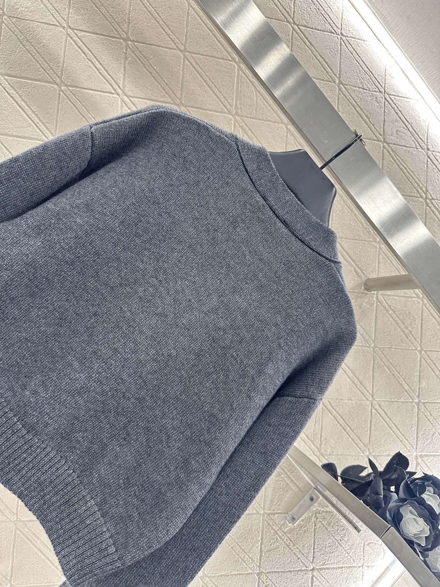 25fw new double C heart letter wool knitted cardigan