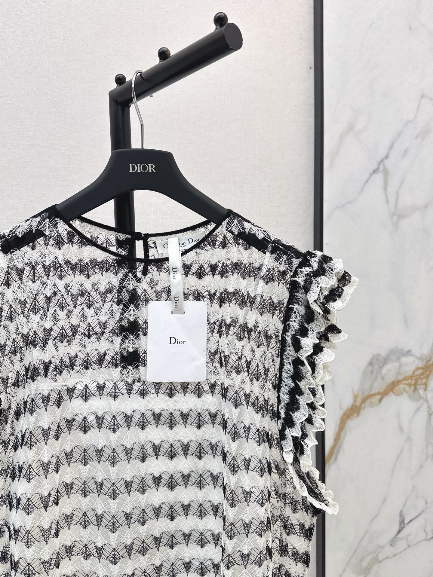 25fw new striped lace vest