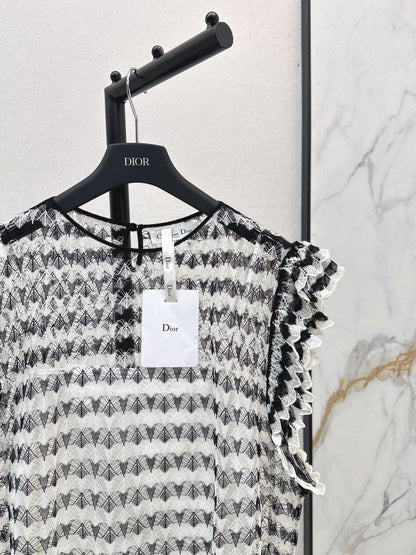 25fw new striped lace vest