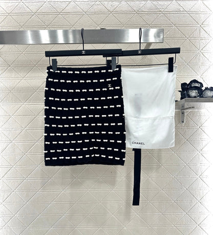 25fw new bow knitted skirt