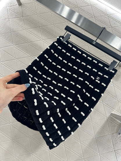25fw new bow knitted skirt