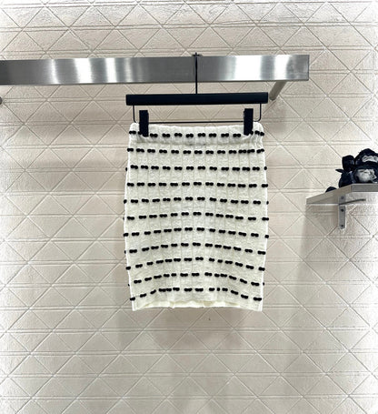 25fw new bow knitted skirt