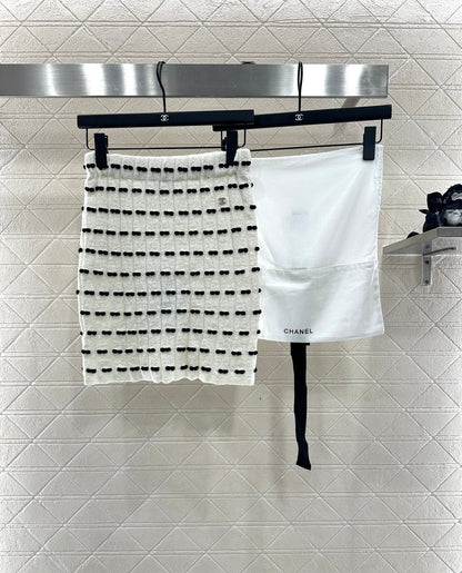 25fw new bow knitted skirt