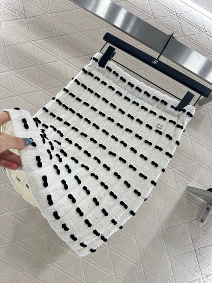 25fw new bow knitted skirt