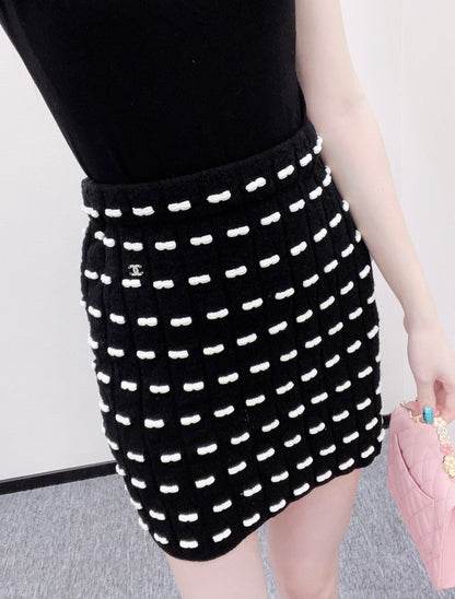 25fw new bow knitted skirt