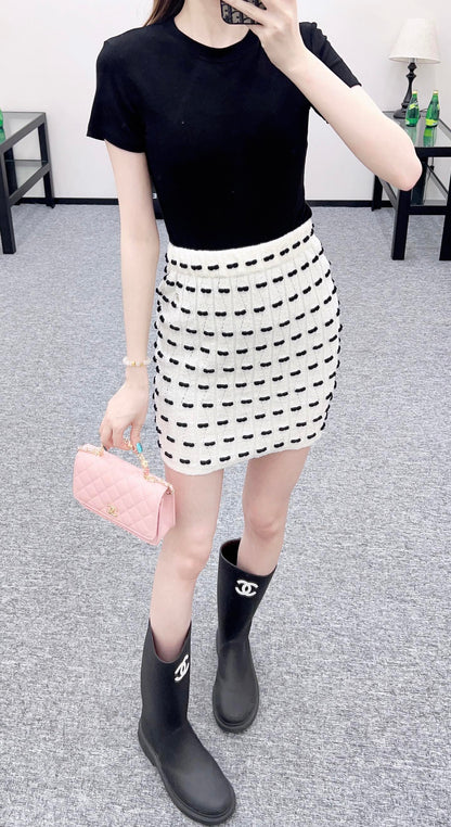 25fw new bow knitted skirt