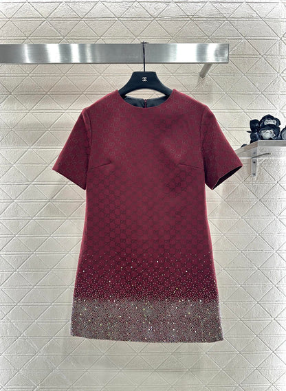 25fw new heavy hot diamond jacquard dress