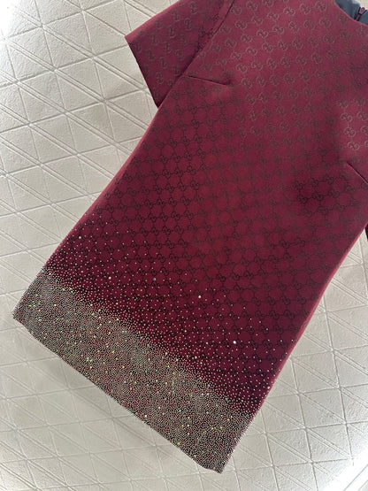 25fw new heavy hot diamond jacquard dress