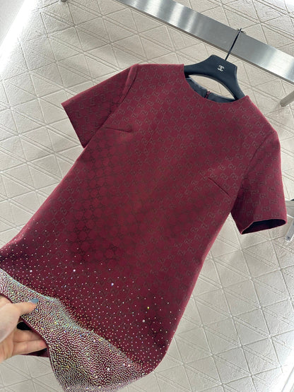 25fw new heavy hot diamond jacquard dress