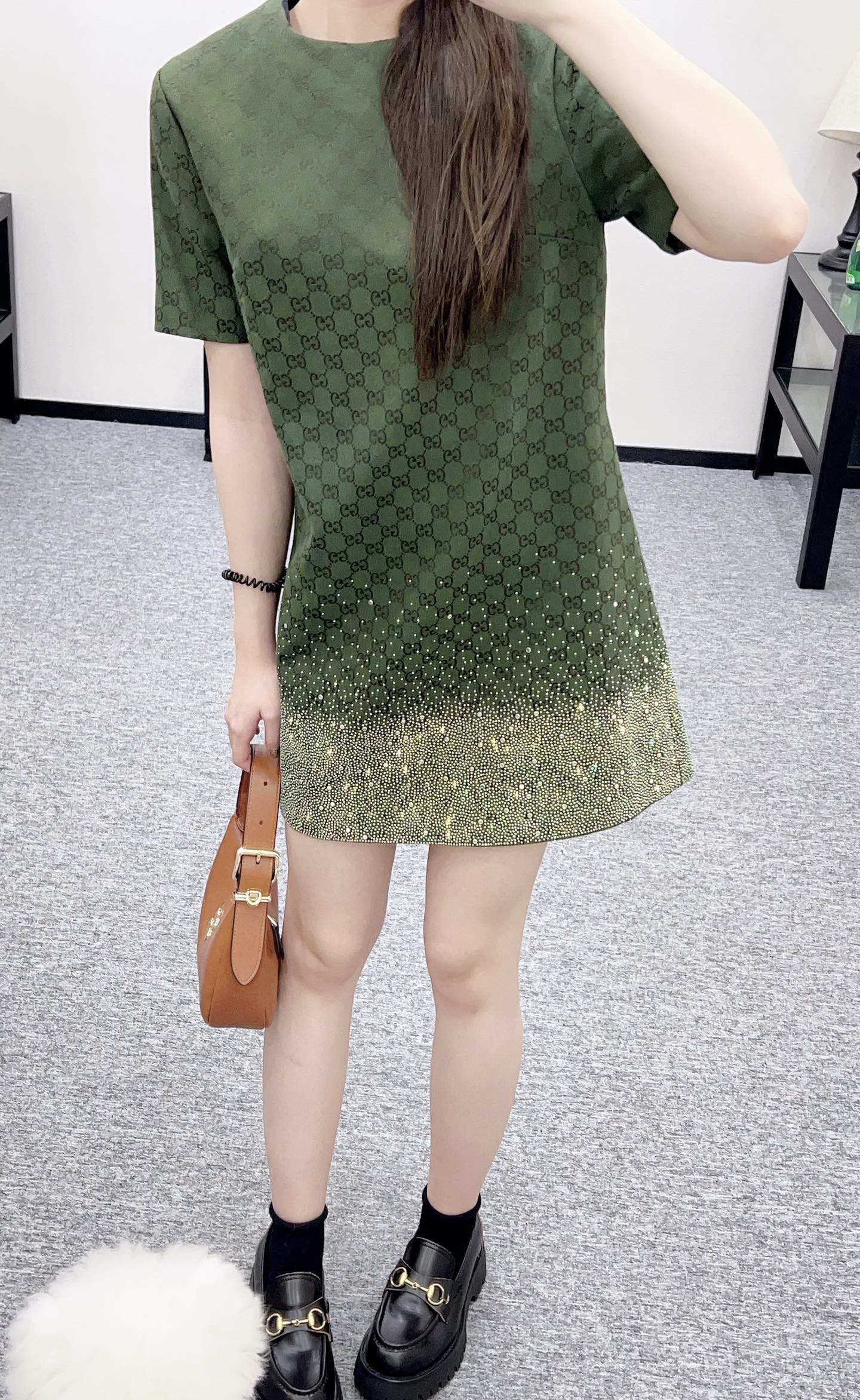 25fw new heavy hot diamond jacquard dress