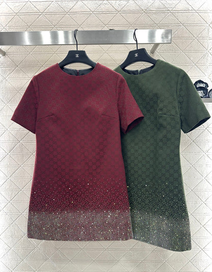 25fw new heavy hot diamond jacquard dress