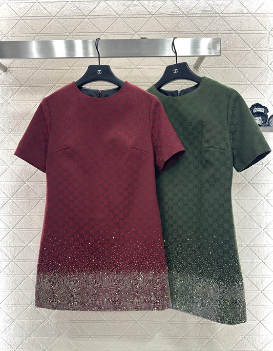 25fw new heavy hot diamond jacquard dress