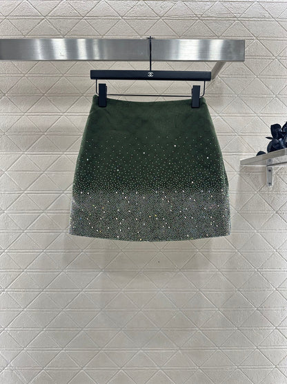 25fw new hot diamond cotton jacket and short skirt suit