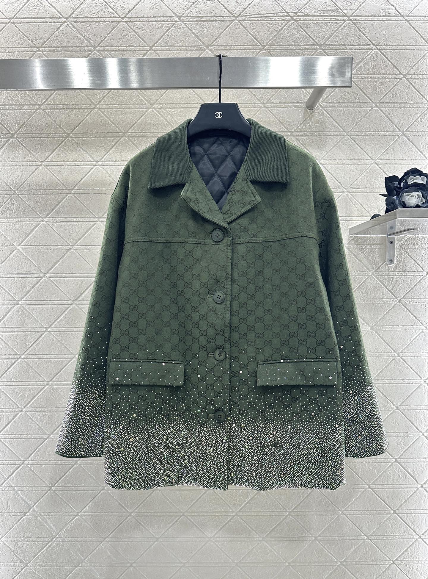 25fw new hot diamond cotton jacket and short skirt suit