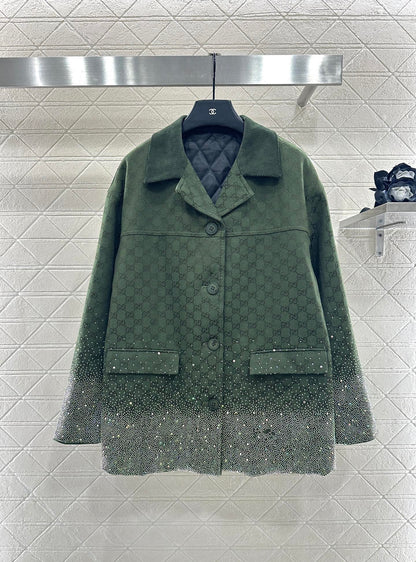 25fw new hot diamond cotton jacket and short skirt suit