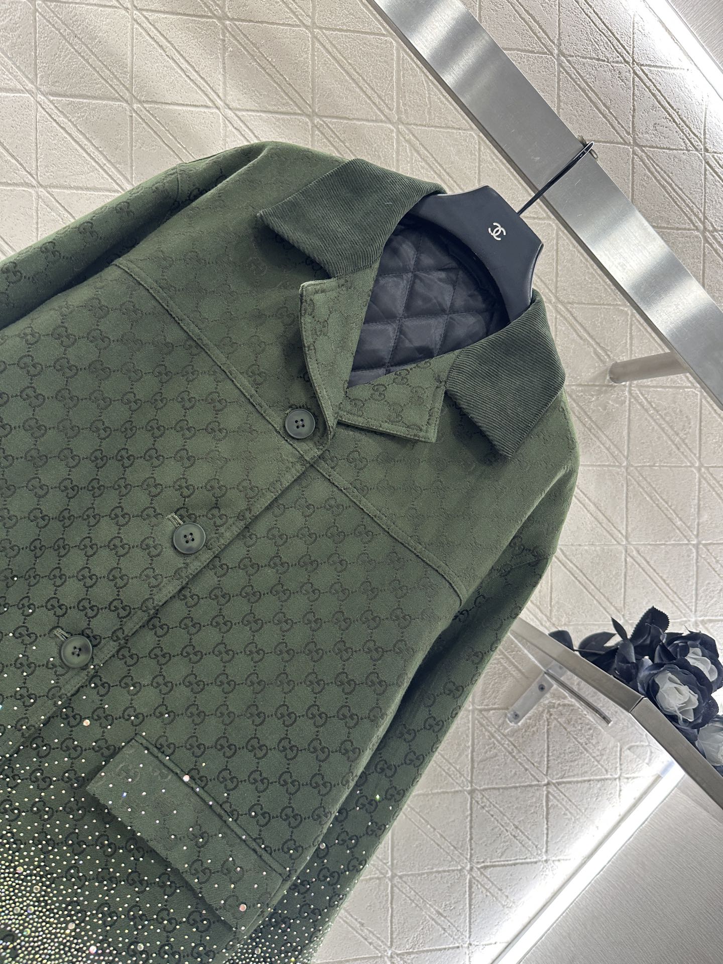 25fw new hot diamond cotton jacket and short skirt suit