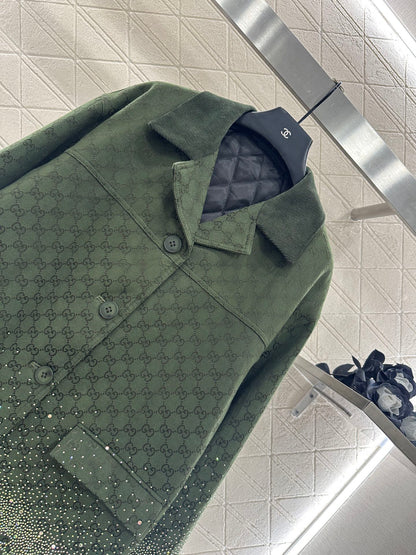 25fw new hot diamond cotton jacket and short skirt suit