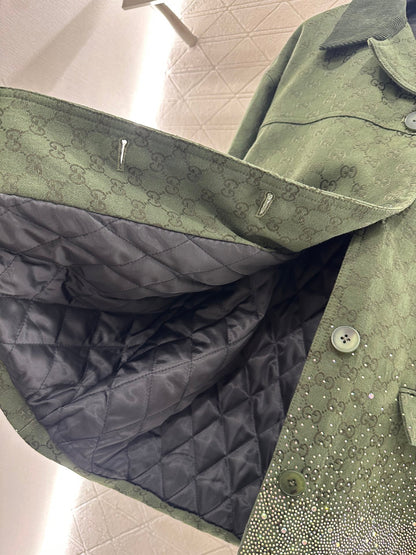 25fw new hot diamond cotton jacket and short skirt suit