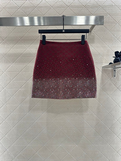 25fw new hot diamond cotton jacket and short skirt suit