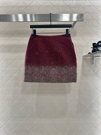 25fw new hot diamond cotton jacket and short skirt suit