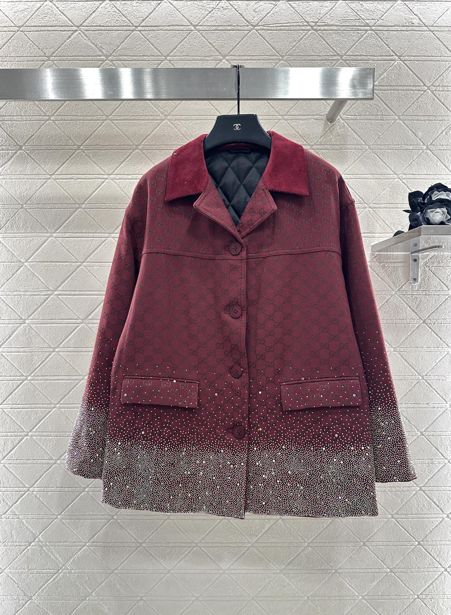 25fw new hot diamond cotton jacket and short skirt suit