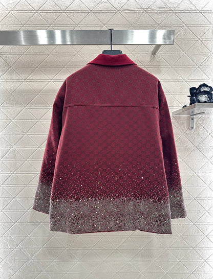 25fw new hot diamond cotton jacket and short skirt suit