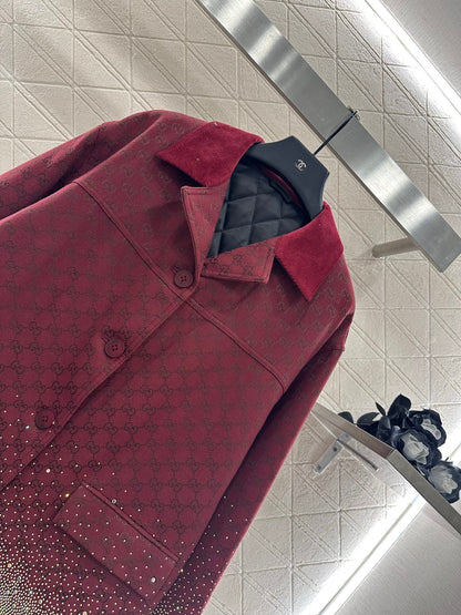 25fw new hot diamond cotton jacket and short skirt suit