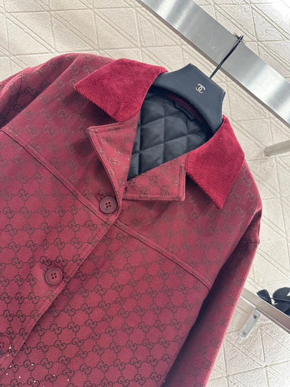 25fw new hot diamond cotton jacket and short skirt suit