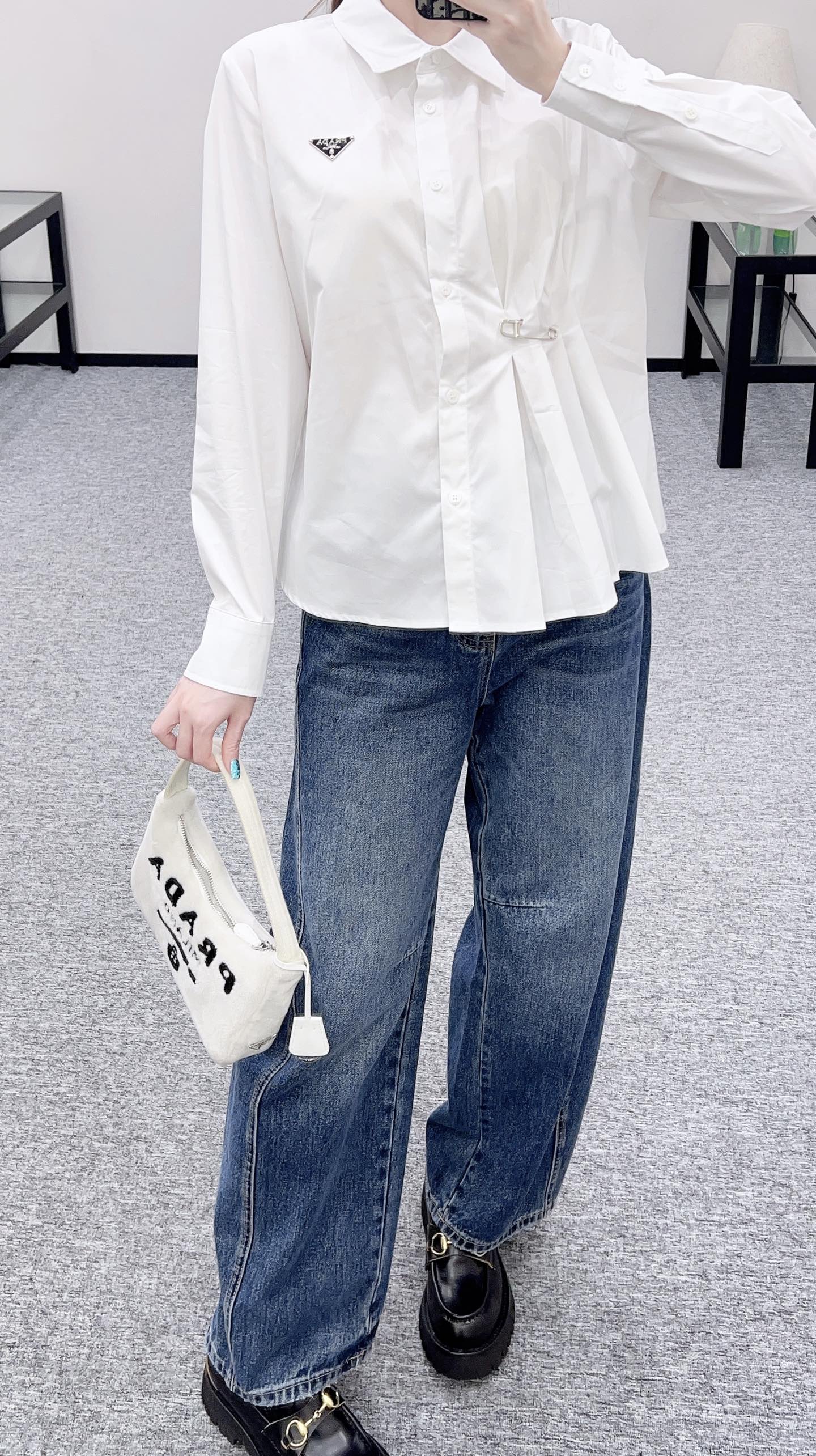 25fw new pin logo shirt