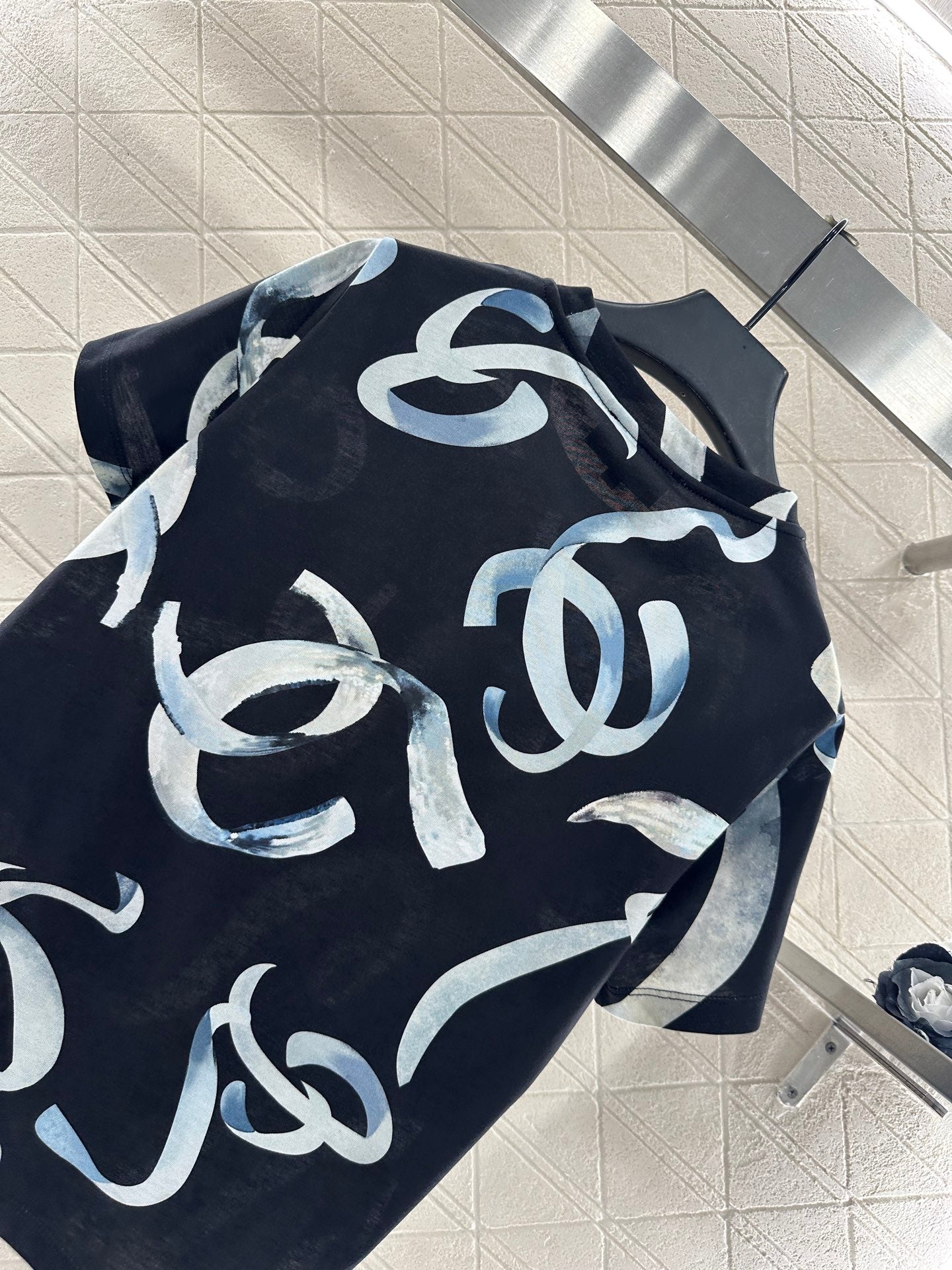 25fw new letter ribbon round neck T-shirt