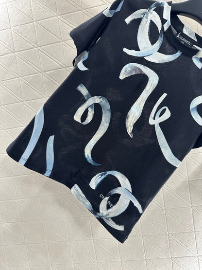 25fw new letter ribbon round neck T-shirt