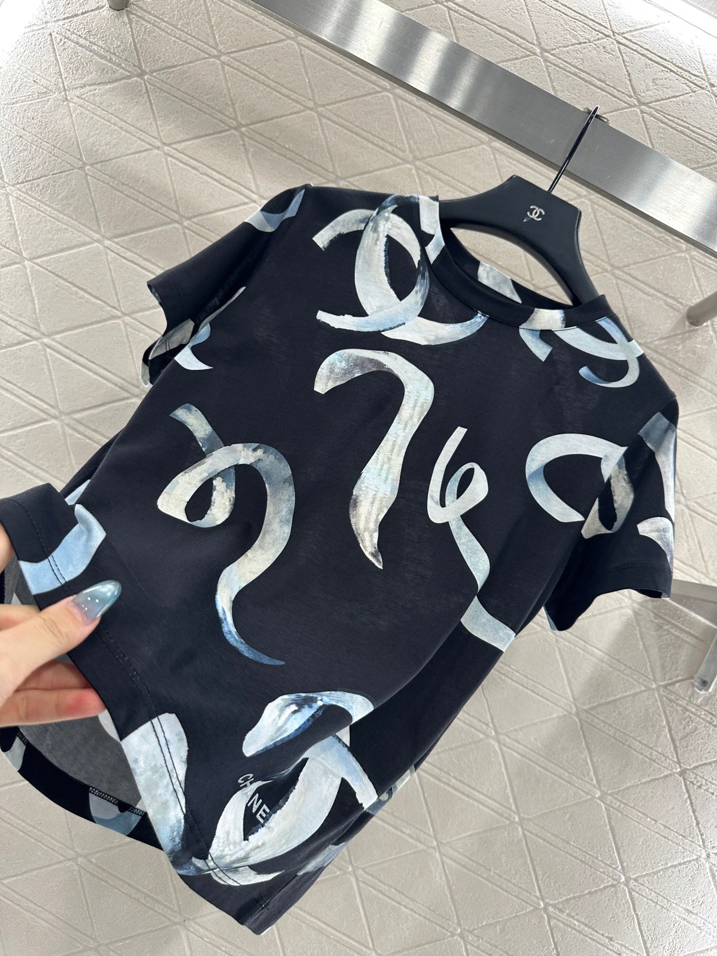 25fw new letter ribbon round neck T-shirt