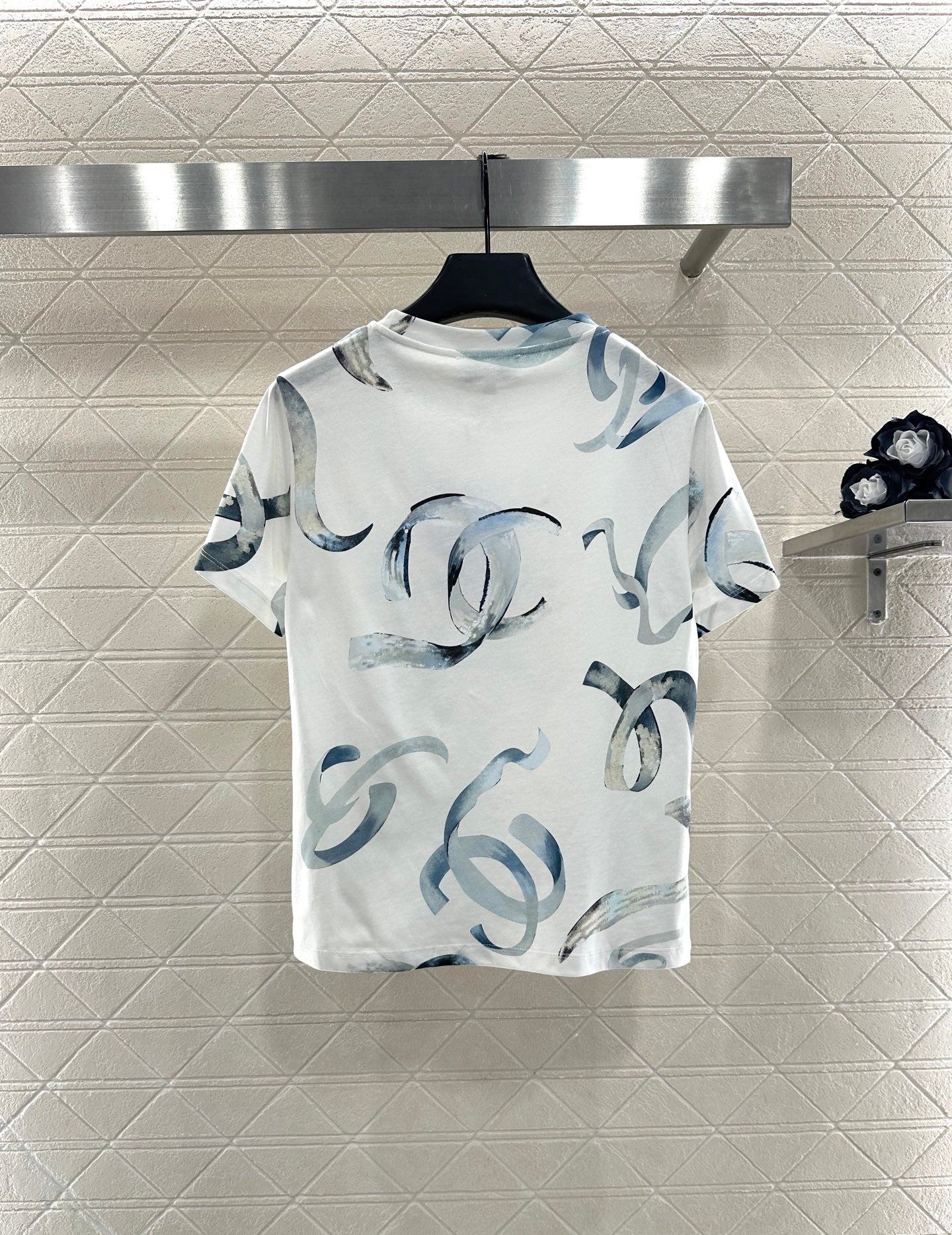 25fw new letter ribbon round neck T-shirt