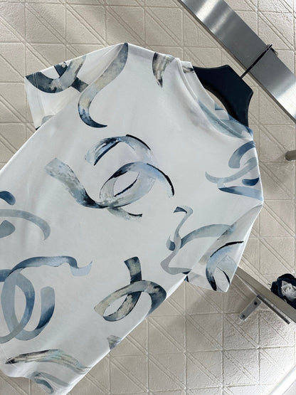 25fw new letter ribbon round neck T-shirt