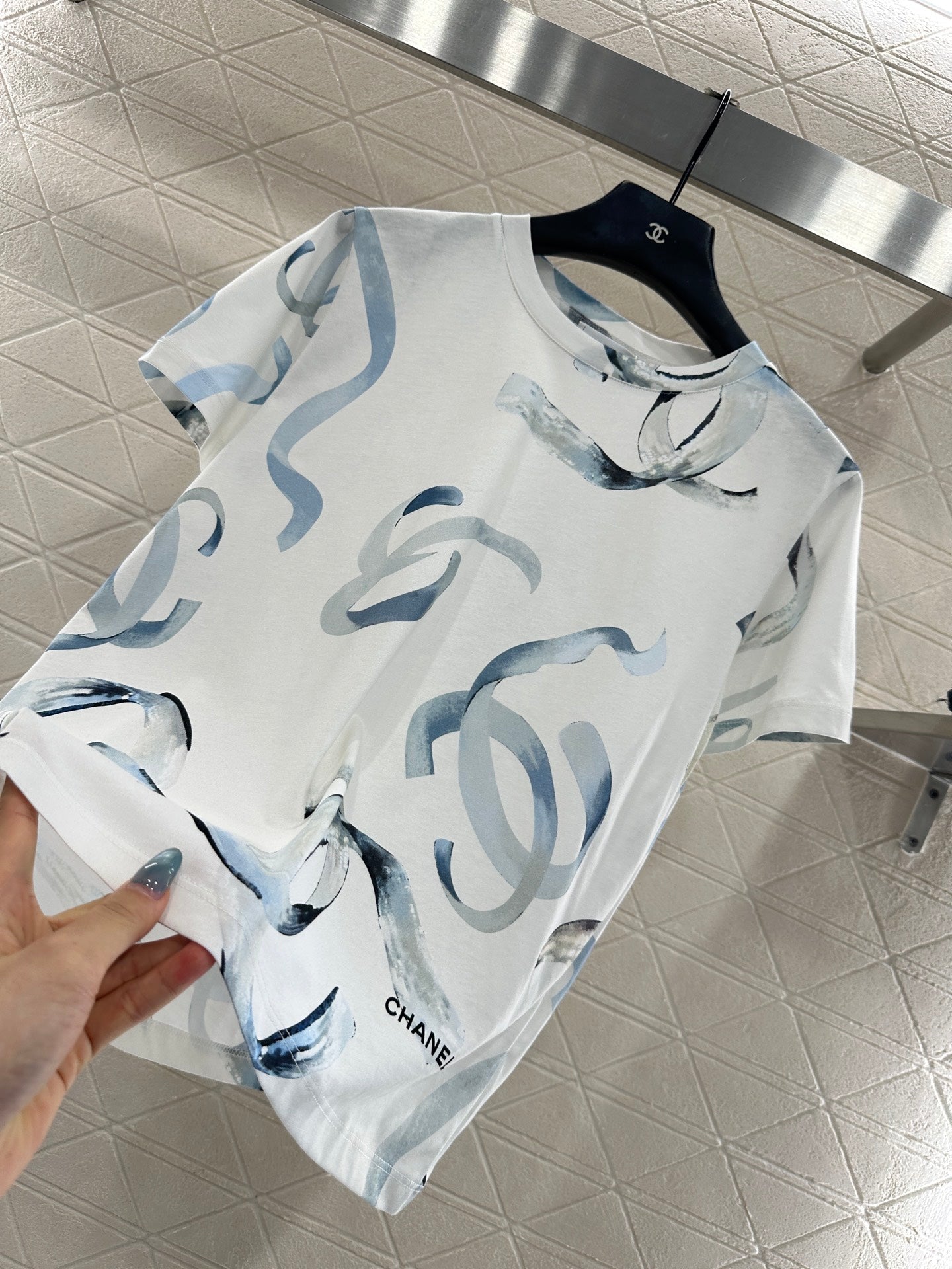 25fw new letter ribbon round neck T-shirt